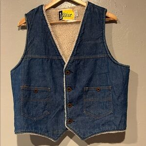 Denim Sherpa-Lined Vest